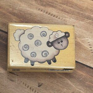 2004 STAMPABILITIES GR1081 LULLABY LAMB WOOD MOUNTED RUBBER STAMP